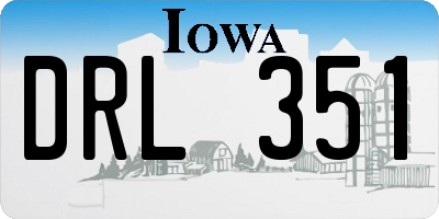 IA license plate DRL351