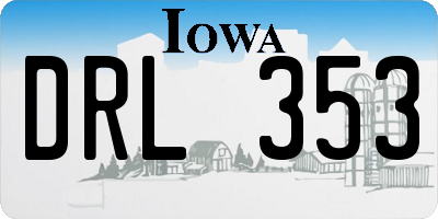 IA license plate DRL353