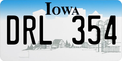 IA license plate DRL354