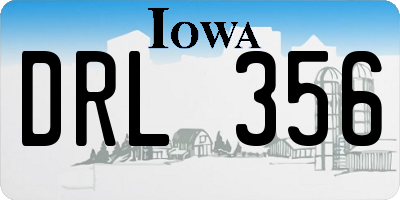 IA license plate DRL356