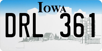 IA license plate DRL361