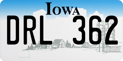IA license plate DRL362