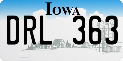 IA license plate DRL363