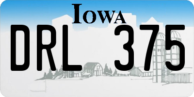 IA license plate DRL375
