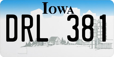 IA license plate DRL381