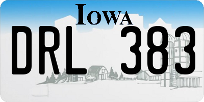 IA license plate DRL383