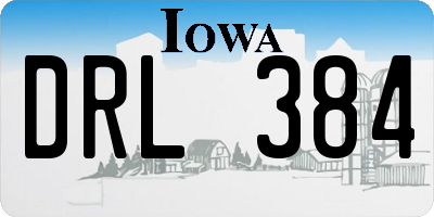 IA license plate DRL384