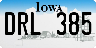 IA license plate DRL385