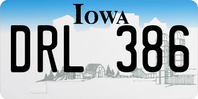 IA license plate DRL386