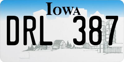IA license plate DRL387