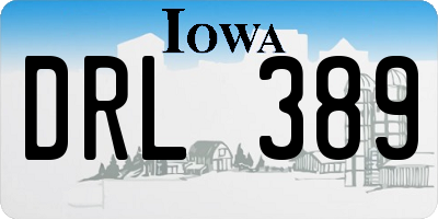 IA license plate DRL389