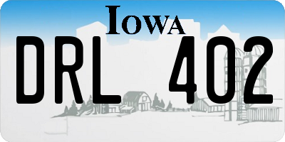 IA license plate DRL402