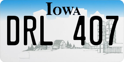 IA license plate DRL407