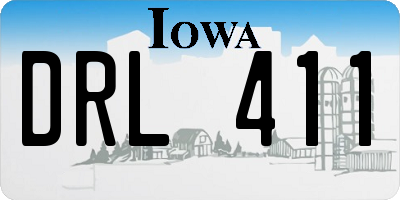 IA license plate DRL411
