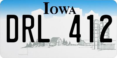 IA license plate DRL412