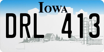 IA license plate DRL413