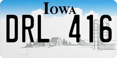 IA license plate DRL416