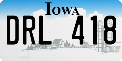 IA license plate DRL418