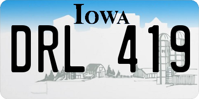 IA license plate DRL419