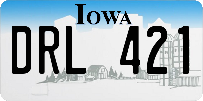 IA license plate DRL421
