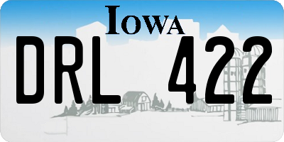 IA license plate DRL422