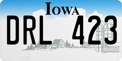 IA license plate DRL423