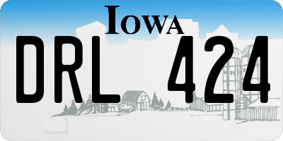 IA license plate DRL424