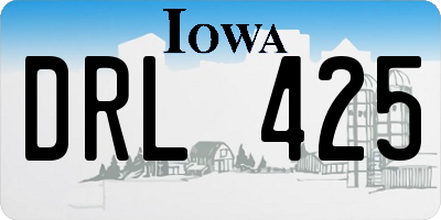 IA license plate DRL425