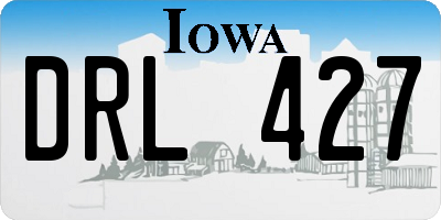 IA license plate DRL427