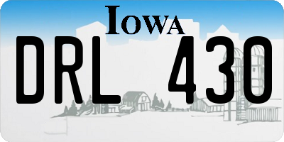 IA license plate DRL430