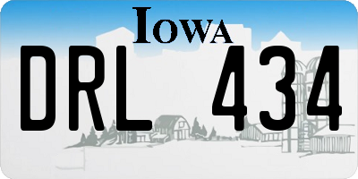 IA license plate DRL434