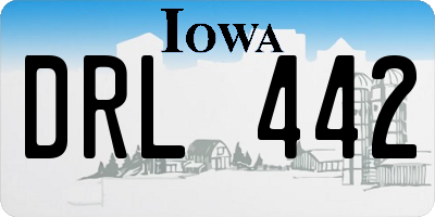 IA license plate DRL442