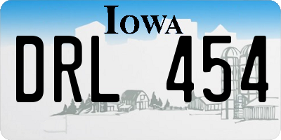 IA license plate DRL454