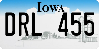 IA license plate DRL455