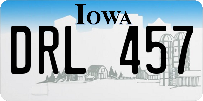 IA license plate DRL457