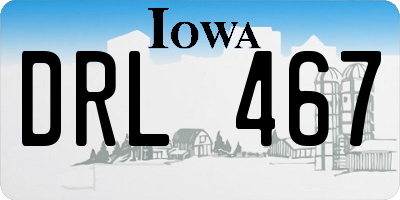 IA license plate DRL467