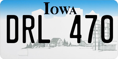 IA license plate DRL470