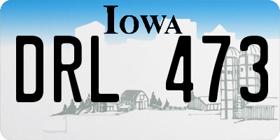 IA license plate DRL473
