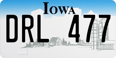 IA license plate DRL477