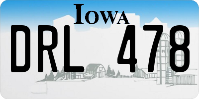 IA license plate DRL478