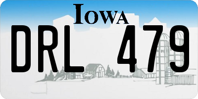 IA license plate DRL479
