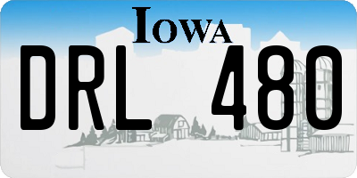 IA license plate DRL480