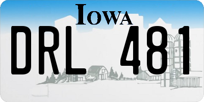 IA license plate DRL481