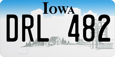 IA license plate DRL482