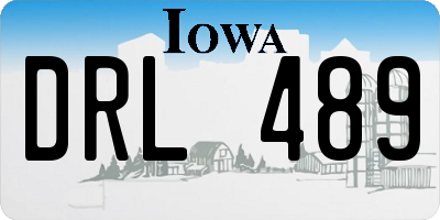 IA license plate DRL489