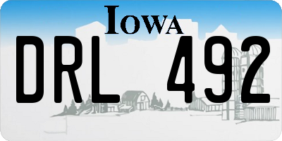 IA license plate DRL492