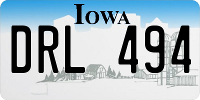 IA license plate DRL494