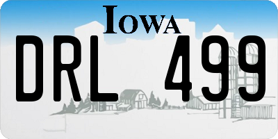 IA license plate DRL499