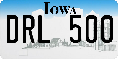 IA license plate DRL500