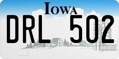 IA license plate DRL502